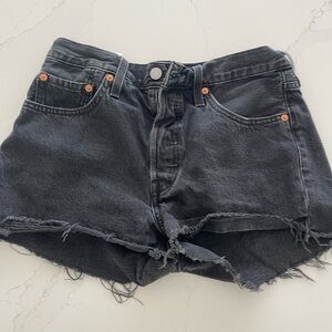 Levi's Black Jean Shorts Distressed Vintage Style